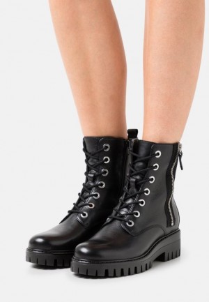 Dámské Kotníkové Boty Anna Field Læder Krajkové Up Ankle Boots Černé | NLEJ-34065