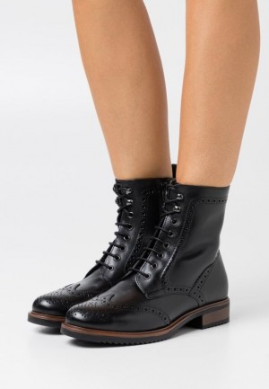 Dámské Kotníkové Boty Anna Field Læder Krajkové Up Ankle Boots Černé | GRED-32869