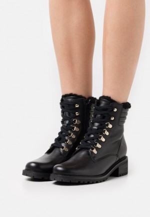 Dámské Kotníkové Boty Anna Field Læder Krajkové Up Ankle Boots Černé | DUGA-03748