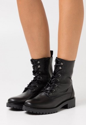 Dámské Kotníkové Boty Anna Field Læder Krajkové Up Ankle Boots Černé | DCYH-14583