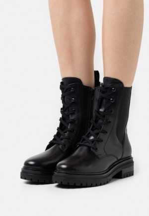 Dámské Kotníkové Boty Anna Field Læder Platformy Ankle Boots Černé | UHTF-90423