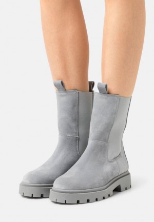 Dámské Kotníkové Boty Anna Field Læder Platformy Ankle Boots Šedé | THYL-13074