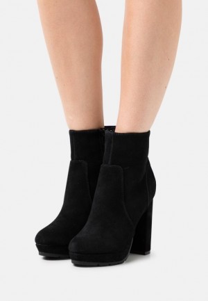 Dámské Kotníkové Boty Anna Field Læder Platformy Ankle Boots Černé | RMEF-13584