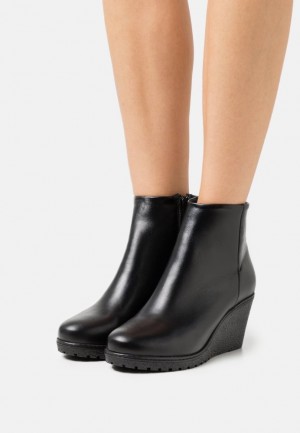 Dámské Kotníkové Boty Anna Field Læder Zimní Boot Klínku Ankle Boots Ankle Boots Černé | NEZA-12967