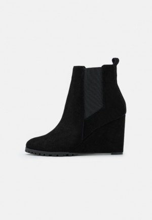 Dámské Kotníkové Boty Anna Field Læder Zimní Boot Klínku Ankle Boots High Podpatku Ankle Boots Černé | KXNF-04597