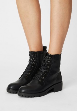 Dámské Kotníkové Boty Anna Field Pohodlí Krajkové Up Ankle Boots Černé | HFML-65028