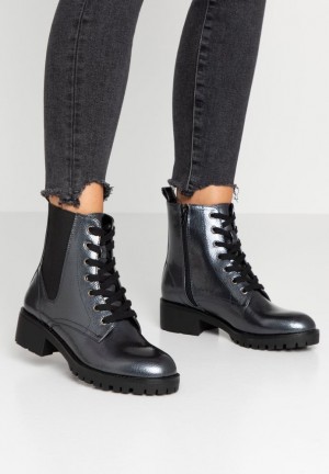 Dámské Kotníkové Boty Anna Field Pohodlí Krajkové Up Ankle Boots Šedé | XBMC-67392