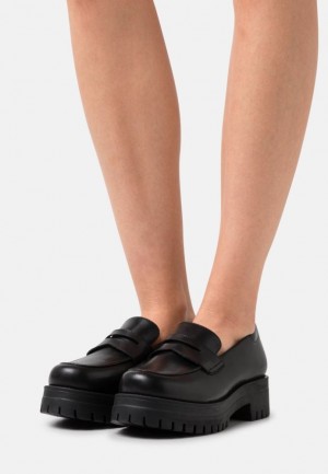 Dámské Nízká Boty Anna Field Læder Slip Ons Černé | LKOF-94810