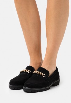 Dámské Nízká Boty Anna Field Pohodlí Læder Slip Ons Černé | EPOD-62134