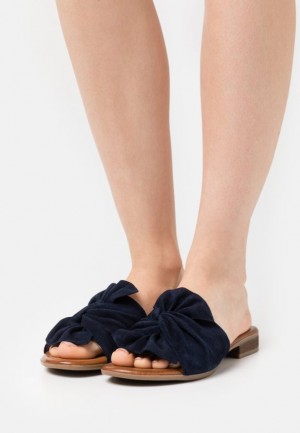 Dámské Pantofle Anna Field Læder Mules Blankyt | YVOP-57386