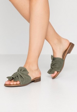 Dámské Pantofle Anna Field Læder Mules Zelene | PKZE-50927
