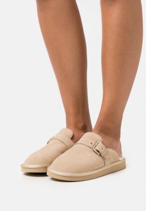 Dámské Pantofle Anna Field Læder Slippers Béžový | JQON-89341