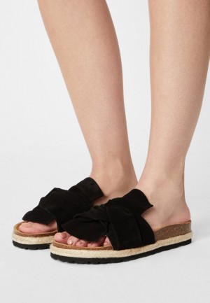 Dámské Pantofle Anna Field Pohodlí Læder Slippers Černé | HLRZ-40837