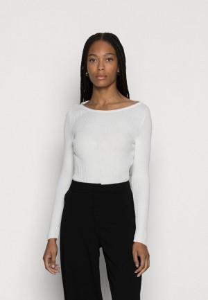 Dámské Pulovr Anna Field Boatneck Jumper Jumper Bílé | GMFI-60915