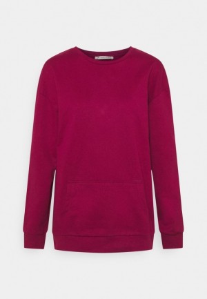 Dámské Pulovr Anna Field Crew Neck With Pocket Sweatshirt Červené | HVPM-28304