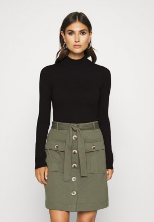 Dámské Pulovr Anna Field Mock Neck Basic Jumper Černé | JADP-32175