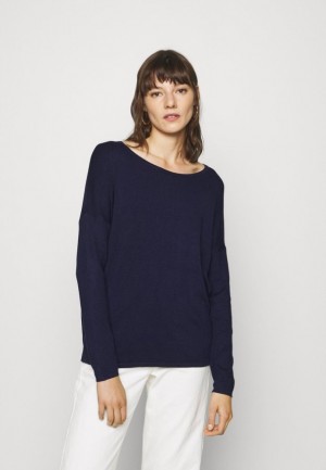 Dámské Pulovr Anna Field Relaxed Lodní Neck Jumper Tmavě Blankyt | LQEA-82319