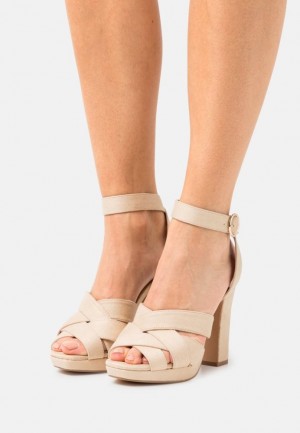 Dámské Sandály Anna Field High Podpatku Sandals Béžový | MBNL-25419