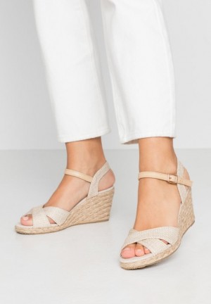 Dámské Sandály Anna Field Klínku Sandals Béžový | MEFT-80647