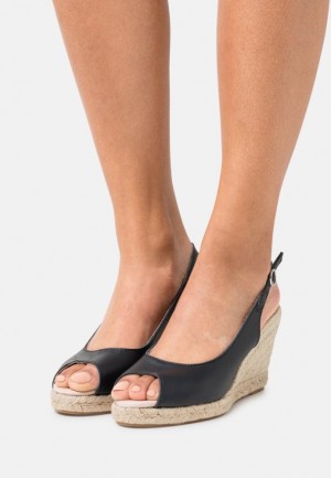 Dámské Sandály Anna Field Læder Espadrilles Tmavě Blankyt | SGOL-45098