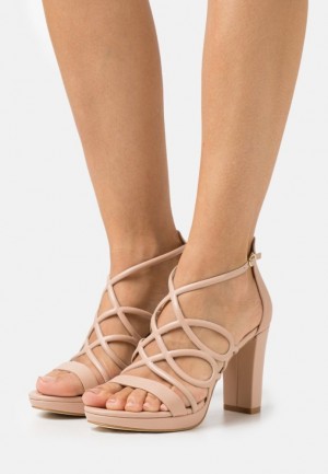 Dámské Sandály Anna Field Læder High Podpatku Sandals Béžový | ISLT-16304