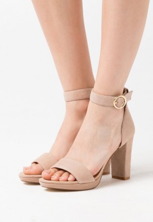 Dámské Sandály Anna Field Læder High Podpatku Sandals Béžový | EIBQ-90236