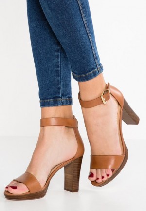 Dámské Sandály Anna Field Læder High Podpatku Sandals Hnědé | XHUW-04719
