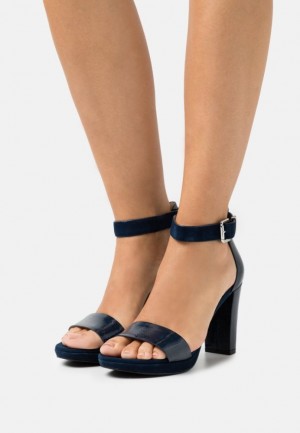 Dámské Sandály Anna Field Læder High Podpatku Sandals Tmavě Blankyt | VYBM-64538