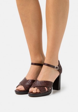 Dámské Sandály Anna Field Læder High Podpatku Sandals Hnědé | TSCQ-62941
