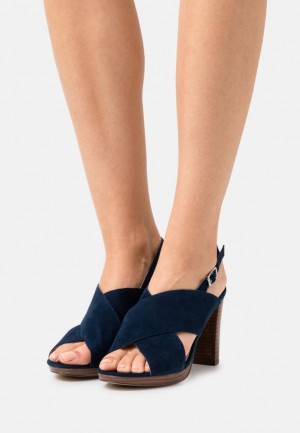Dámské Sandály Anna Field Læder High Podpatku Sandals Tmavě Blankyt | ZHMB-94173
