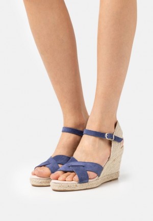 Dámské Sandály Anna Field Læder Platformy Sandals Tmavě Blankyt | HBCG-75892