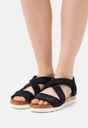 Dámské Sandály Anna Field Læder Platformy Sandals Tmavě Blankyt | FTGA-52347