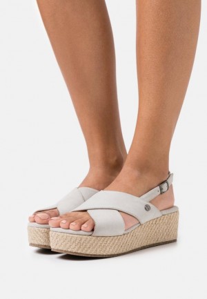 Dámské Sandály Anna Field Læder Platformy Sandals Šedé | TRQM-25418