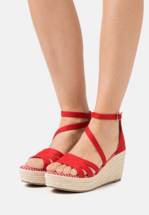 Dámské Sandály Anna Field Platformy Sandals Červené | RVQJ-74865