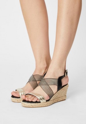 Dámské Sandály Anna Field Pohodlí Læder Espadrilles Černé | FEVM-05869