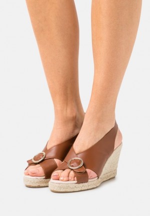 Dámské Sandály Anna Field Pohodlí Læder Platformy Sandals Béžový | EYHK-95206