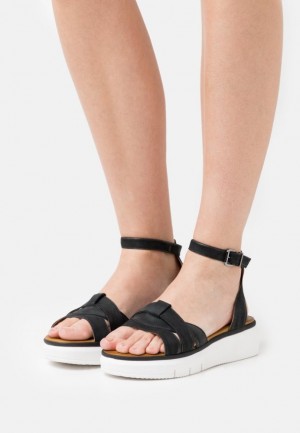 Dámské Sandály Anna Field Pohodlí Læder Platformy Sandals Černé | WYDR-54627