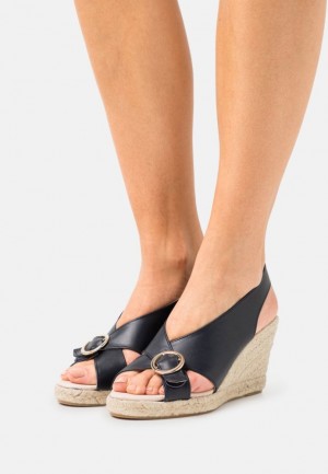 Dámské Sandály Anna Field Pohodlí Læder Platformy Sandals Tmavě Blankyt | RJMC-87630