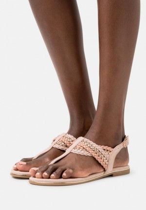 Dámské Sandály Anna Field T Bar Sandals Růžové Zlaté | HNLO-04137