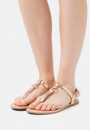 Dámské Sandály Anna Field T Bar Sandals Růžové Zlaté | QCYR-94073