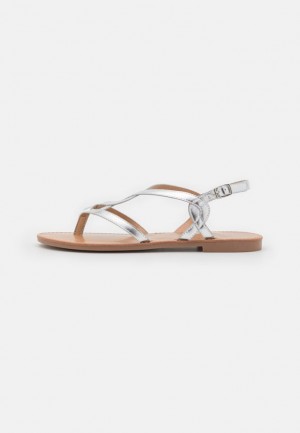 Dámské Sandály Anna Field T Bar Sandals Stříbrné | AYLJ-83256