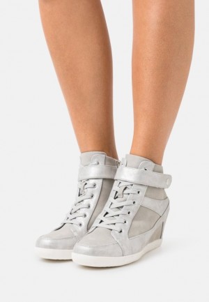 Dámské Tenisky Anna Field Bootie High Top Trainers Stříbrné | HFOY-45631