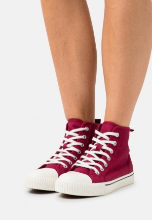 Dámské Tenisky Anna Field High Top Trainers Tmavě Červené | JFLR-05726
