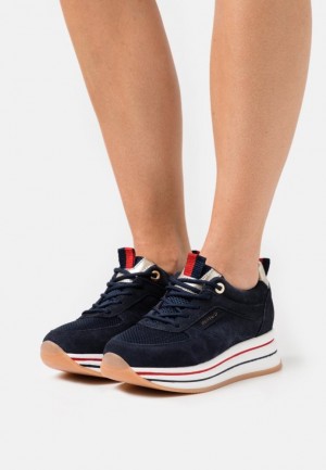 Dámské Tenisky Anna Field Læder Trainers Tmavě Blankyt | RCMJ-85631