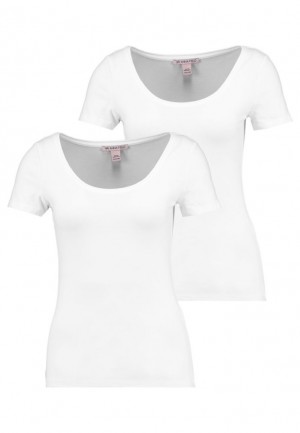 Dámské Tričko Anna Field 2 Pack Basic T Shirt Bílé | IPOB-78461