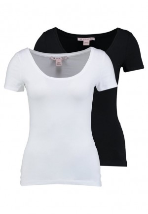 Dámské Tričko Anna Field 2 Pack Basic T Shirt Černé | BRNX-05234
