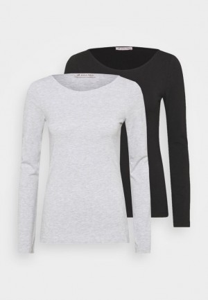 Dámské Tričko Anna Field 2 Pack Long Sleeved Top Černé | EAOJ-36075
