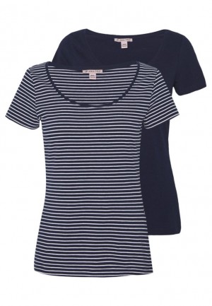 Dámské Tričko Anna Field 2 Pack Print T Shirt Tmavě Blankyt | LMDV-30582