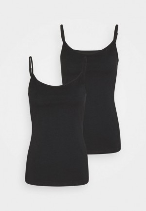Dámské Tričko Anna Field 2 Pack Top Černé | LSJW-47250