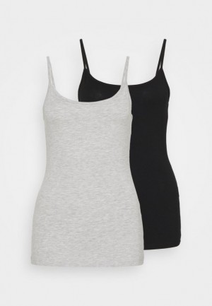 Dámské Tričko Anna Field 2 Pack Top Černé | SQMC-58126